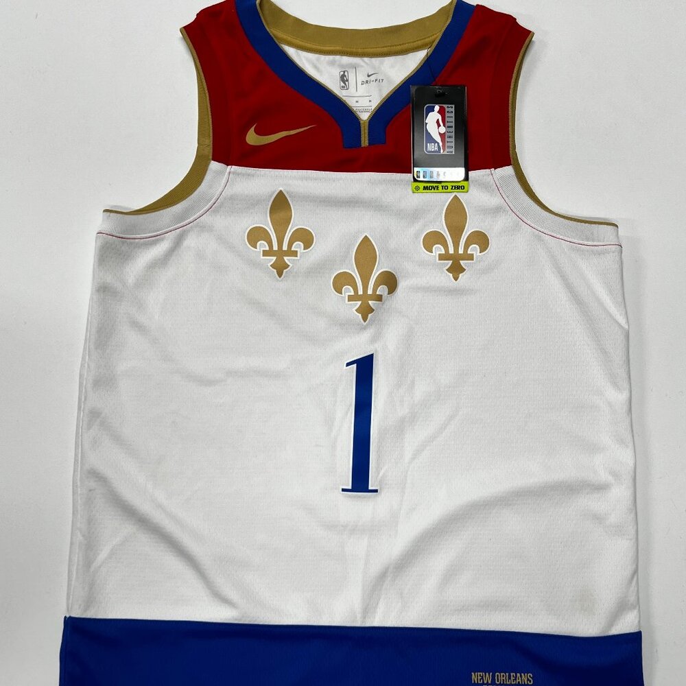 Nike New Orleans Pelicans Zion Williamson White #1 City Jersey Mens Medium M 44
